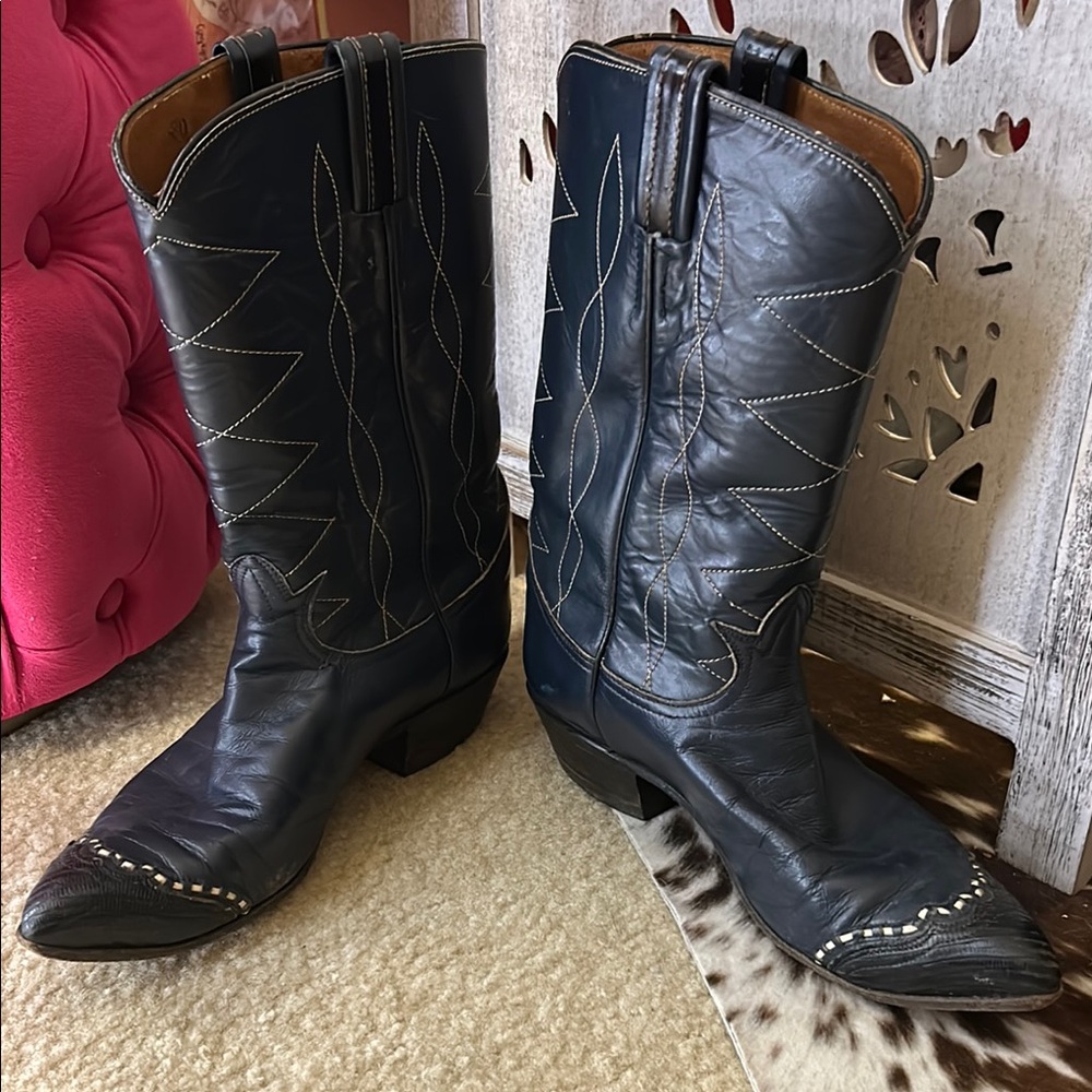 Vintage Tony Lama Leather Cowgirl Boots